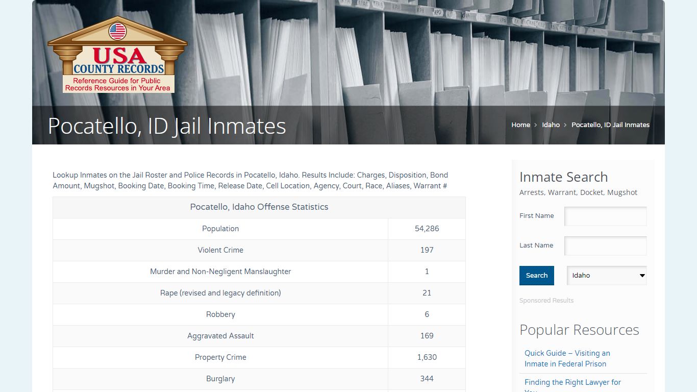Pocatello, ID Jail Inmates | Name Search